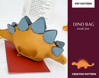 DINO BAG PDF | Digital Dinosaur pattern | Small Purse | Women Shoulder Bags | Dinosaur Messenger Bags | Mini Coin Purse