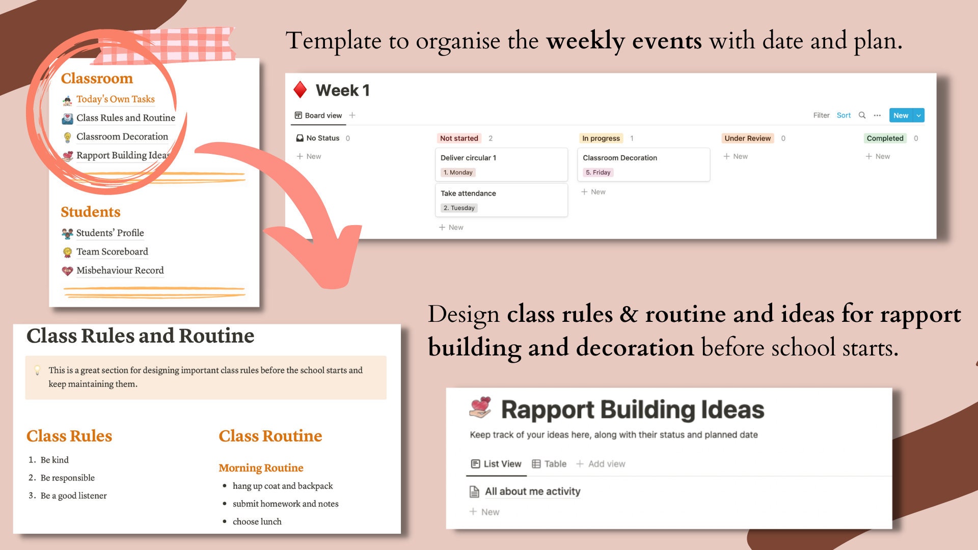 2023 Teacher Planner Notion Template 2.0 Class Management Etsy