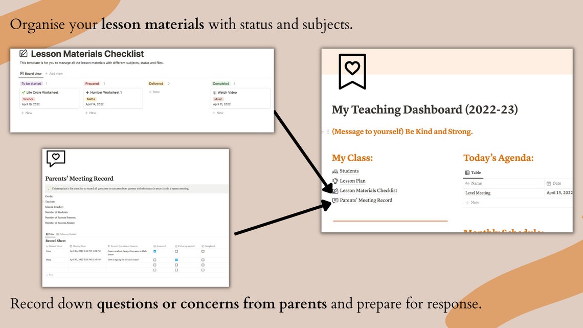 2023 Teacher Planner Notion Template All in One Notion Etsy