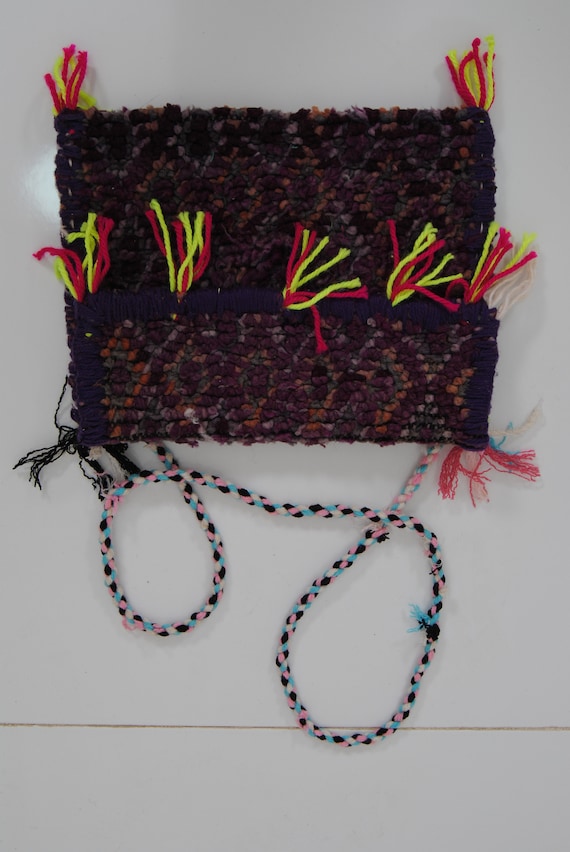 berber wool rug bag - vintage kilim wool bag - cr… - image 3
