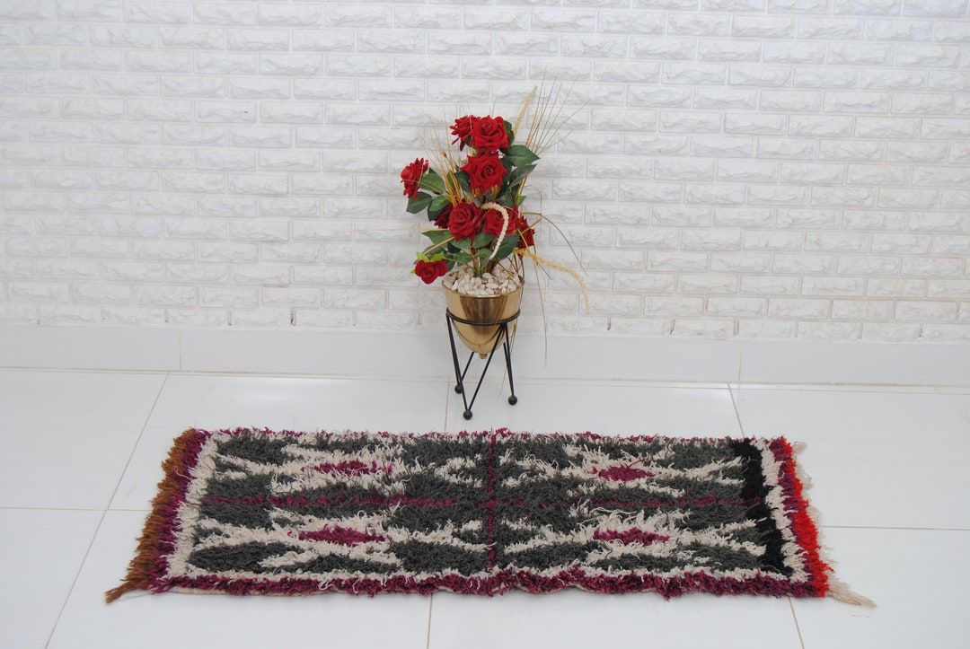Small Moroccan Rug Vintage Moroccan Rug Bocherouite Rug Handmade Rug ...