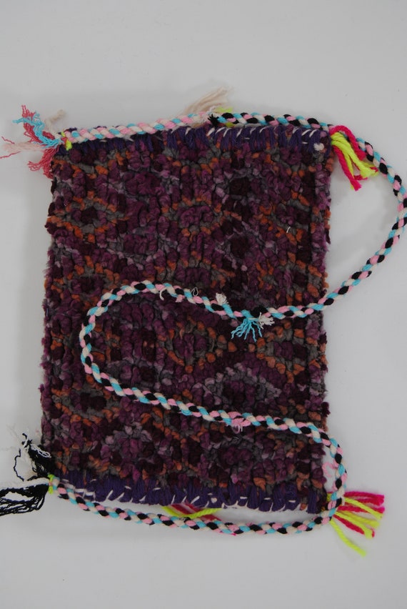 berber wool rug bag - vintage kilim wool bag - cr… - image 5