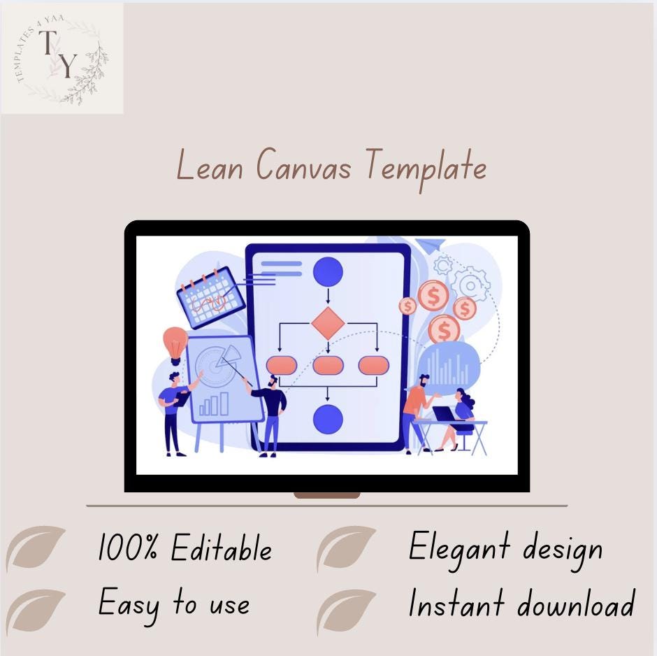 Lean Canvas & Business Model Canvas: Ms Powerpoint Template - Etsy