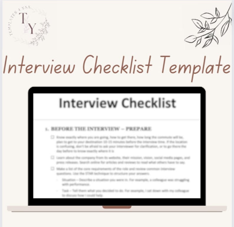 Interview Excellence: Comprehensive PDF Interview Checklist - Etsy