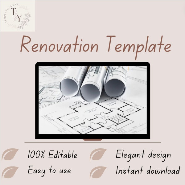 Renovation Template - Etsy - Home Renovation Planning Made Easy