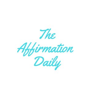 May include: The Affirmation Daily logo in a light blue colour with a white background.