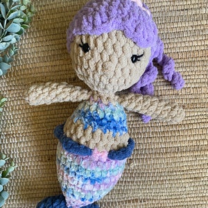 Mini Mermaid Stuffy / Mermaid Stuffed Toy / Crochet Mermaid / Ready to Ship