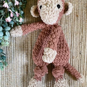 Crochet Monkey Snuggler / Monkey Lovey / Monkey Snuggler / Crochet Monkey / Ready to Ship