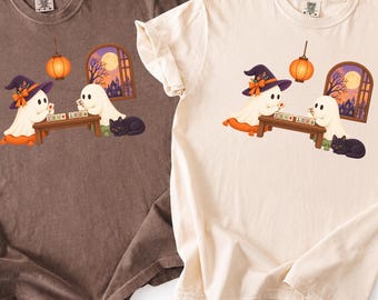 Comfort Colors® Halloween Mahjong Shirt, Ghost Mahjong Shirt, Mahjong Lover Shirt, Mahjong Lover Gift, Funny Mahjong Lover Shirt, Mahj Shirt