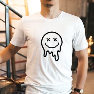 Melting Smiley Face T-Shirt: Trendy Graphic Tee