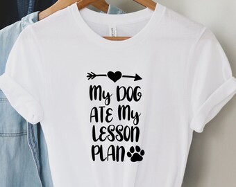 homework dog birthday My Dog Ate My Lesson Plan Dog Mom Shirt, Rocking The Dog Mom and Teacher Gift Shirt, Funny Teacher Shirts, Wife Dog Mom Teacher