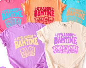 Custom Comfort Colors® Mahjong Shirt, It’s About Bam Time Tee, Funny Mahjong Shirt, Mahjong Gift for Women, Mahjong Group Game Night Tee