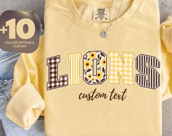 Comfort Colors® Custom Mascot Shirt, School Spirit Tee, (100% Cotton) Game Day Shirt,  School Logo Tee Gift, Team Mascot Shirt