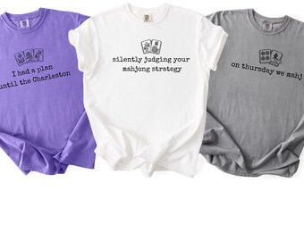 Comfort Colors® Funny Mahjong Shirt, Charleston Mahjong Sweatshirt, On Thursdays We Mahj T-Shirt, Mahjong Player Tee, Game Night Gifts,
