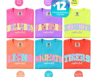 Comfort Colors® Custom Mascot Tee, Personalized School Spirit Shirt, Colorful Game Day T-Shirt, Matching Mascot Shirts, Sport Team Tee