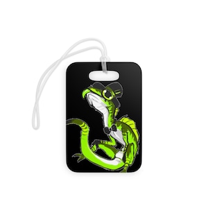 Whimsical Gecko Luggage Tags - Travel Accessories, Personalized Bag Identifiers, Fun Travel Gifts, Holiday Essentials, Unique Suitcase Tags
