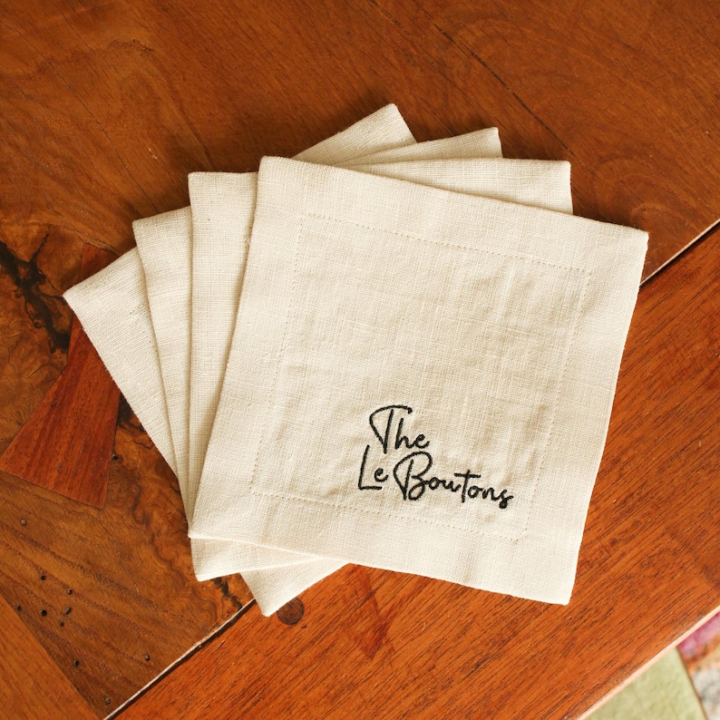 25thandmag Linen Cocktail Napkins - Thumbnail 3