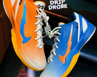 Custom Painted 'Thunder' Kobe 6 – NBA Finals Team Colors – Hand-Painted Custom Sneakers – Unique Design