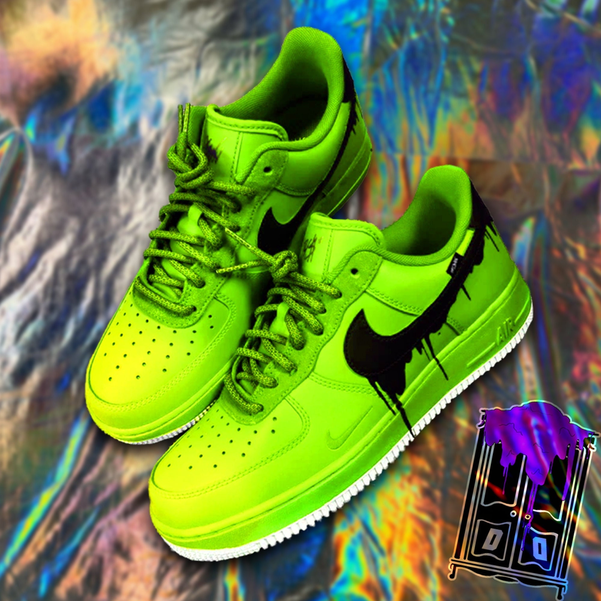 Custom Hand Painted Ombre Gradient Swoosh Drip Nike Air Force 1
