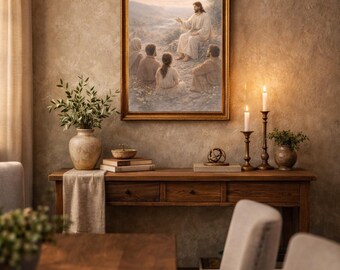 De woorden die alles veranderden Jezus leerde de bergrede Bijbelse kunst (digitale download)