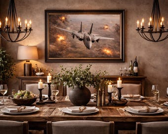 F-14 Tomcat straaljager kunst aan de muur afdrukbare vliegtuigen kunst luchtvaart decor (digitale download)