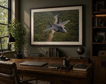 F-35 Lightning II straaljager kunst aan de muur afdrukbare vliegtuigen kunst luchtvaart decor (digitale download)