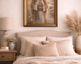 De herder en het lam Jezus troostende bijbelse kunst (digitale download)
