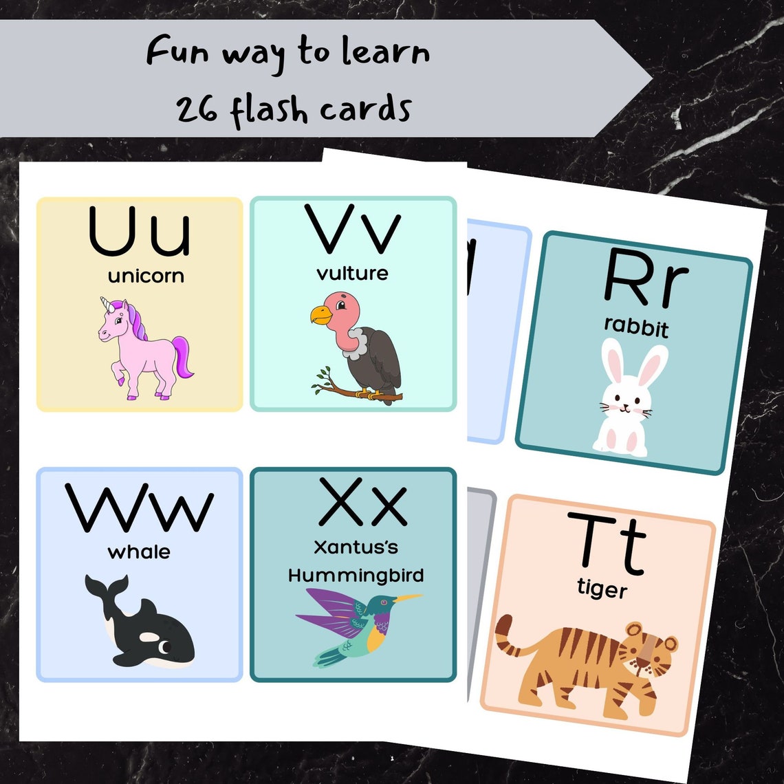 Printable Animal Alphabet Flash Cards Alphabet Uppercase and Etsy Canada