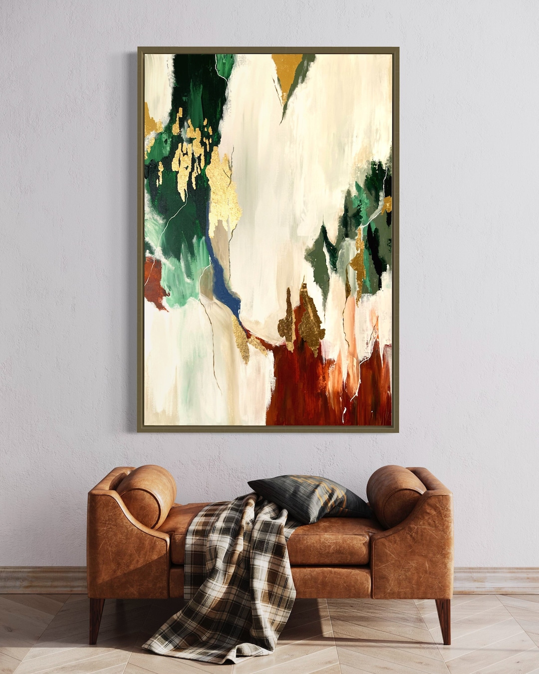 Green and Gold Wall Art Large Abstract Art Green and Gold Gold Wall Art