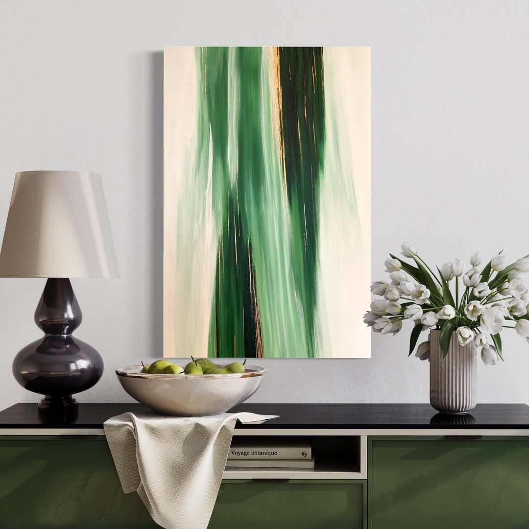 Green and Gold Wall Art Abstract Art Dark Green Gold Wall Art