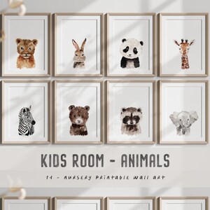 Whimsical Watercolor Animal Prints 14 Unique Creatures Elegant Watercolor Animal Collection Stunning Illustrations Charming Animal Art Set