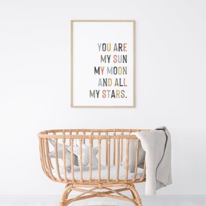 You Are My Sun My Moon and All My Stars Nursery Room Wall Art Playroom ...
