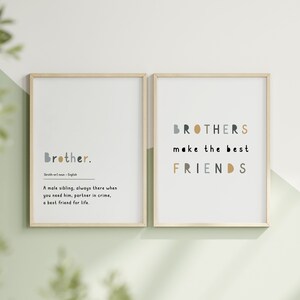 Brothers Wall Art Definition Brothers Make The Best Friends Set of 2 Printable Boy Nursery Prints Boy Twins Nursery Decor