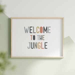 Jungle Nursery Decor Boho Kids Room Wall Art Welcome To The Jungle Print Nursery Quotes Print
