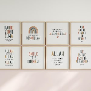 Muslim Kids Room Decor Islamic Kids Room Gallery Wall Art Set of 8 ...