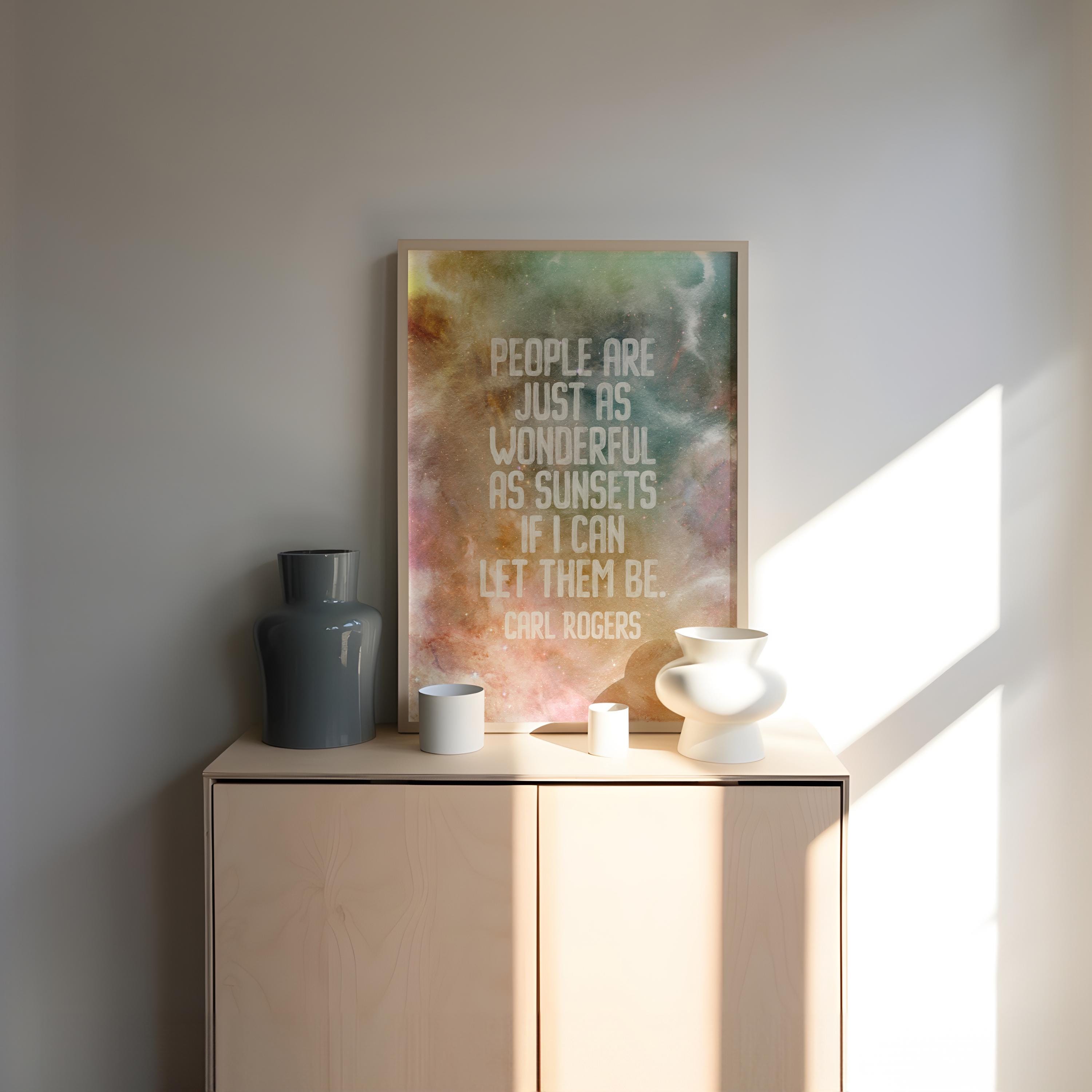 Carl Rogers Quote Art Poster Psychology Gift for Psychotherapist Personal Growth Poster with Carl Rogers Quote Self-Actualization Gift