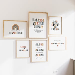 Islamic Kids Room Art Set Muslim Girlss Room Decor Gallery Wall Art Set Quran Quotes Floral Muslim Girl Room Art