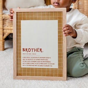 Brother Definition Print Meaningful Wall Art for Brothers Nursery Wall Art Definition Print for Siblings Brotherly Bond