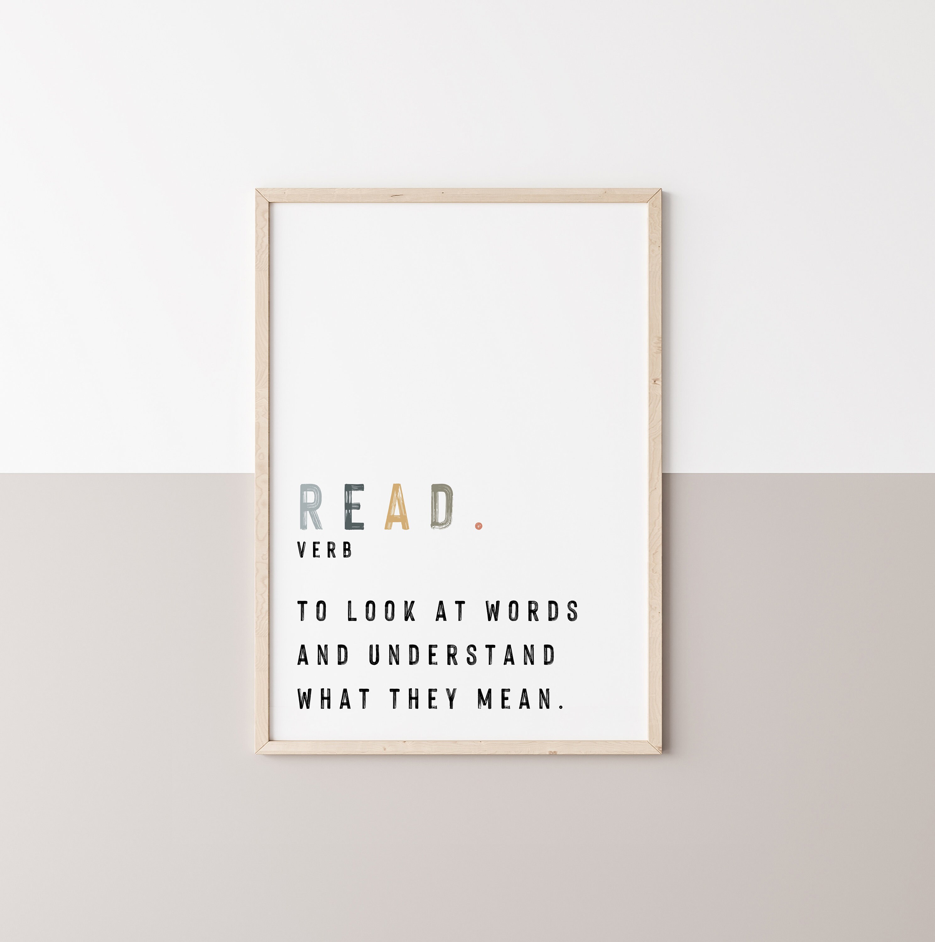 Reading Corner Wall Art for Kids Room Decor Set of 4 Montessori ...