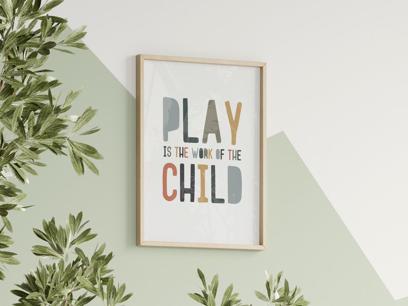 Play is the Work of the Child Montessori Print Playroom Decor ...
