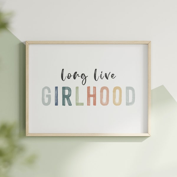 Long Live Girlhood Print Pastel Charming Girlhood Artwork Digital Art Girly Wall Art Kid's Decor Dreamy Nursery Decor