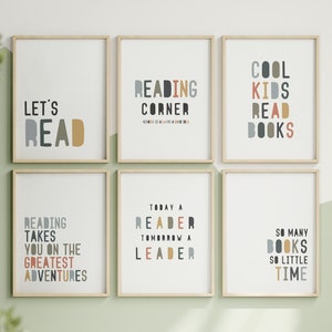 Kids Reading Corner Set of 6 Montessori Reading Nook Wall Art Decor - Etsy