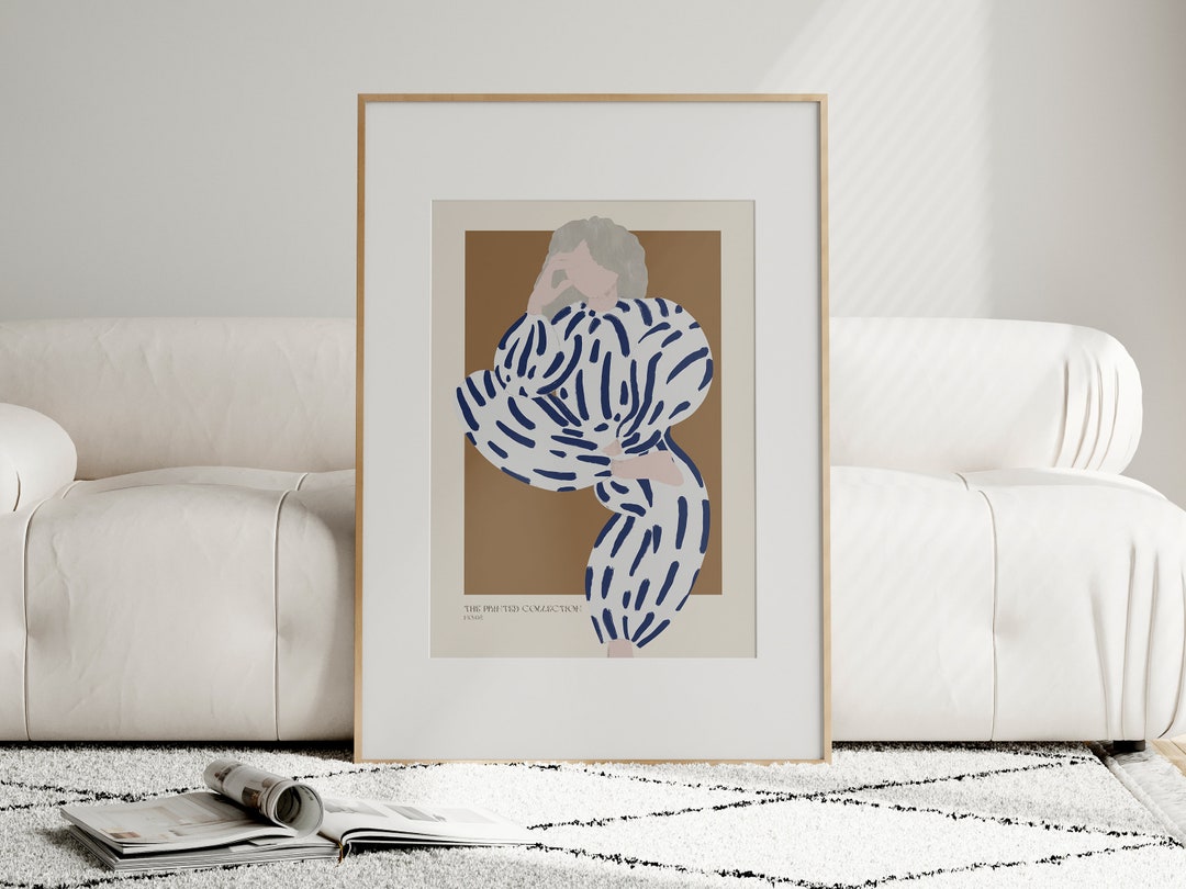 Abstract People Art Wall Decor Woman Mid Century Art Teen Girl Room ...