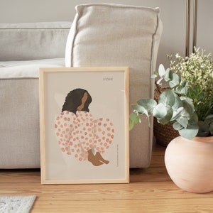 Abstract People Wall Art Woman Mid Century Modern Art Teen Girl Room Decor