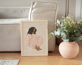 Abstract People Wall Art Woman Mid Century Modern Art Teen Girl Room Decor
