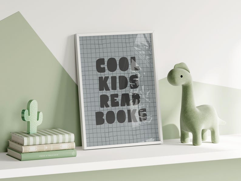 Whimsical Kids Montessori Reading Corner Wall Art Decor Eclectic Wall ...
