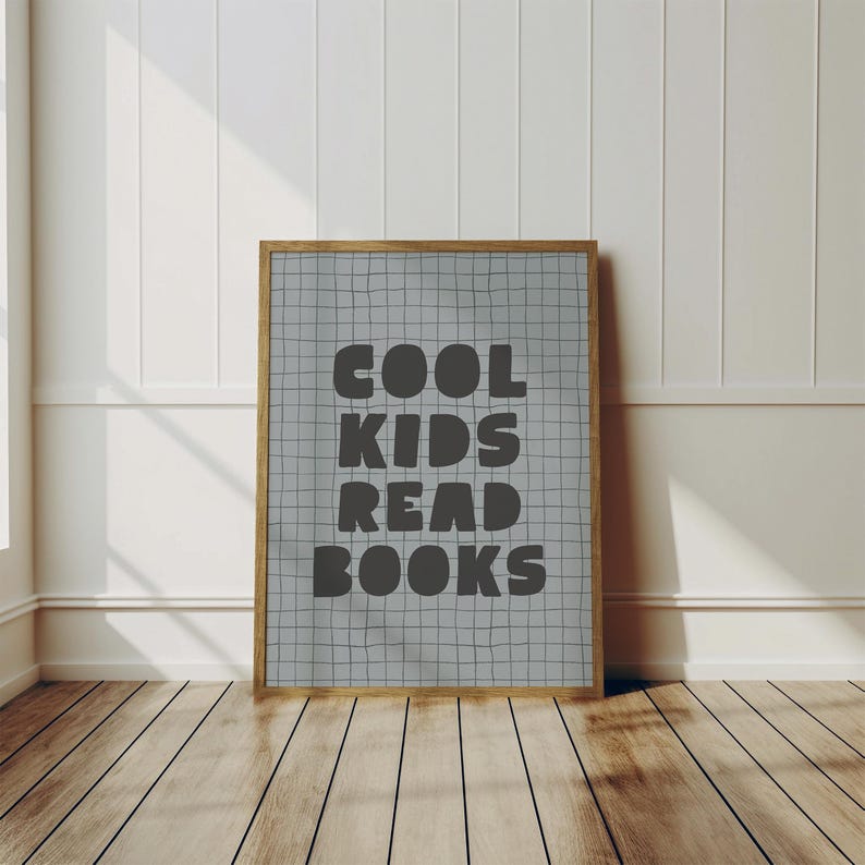 Whimsical Kids Montessori Reading Corner Wall Art Decor Eclectic Wall ...