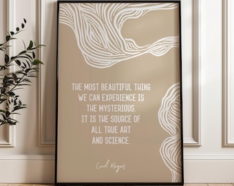 Carl Rogers Inspirierender Zitat-Druck Minimalistische Kunst für kreative Seelen Zitat der mysteriösen Schönheit von Carl Rogers Embrace the Mysterious