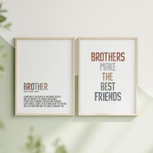 Brother Definition Wall Art Set Brotherly Love Definition Print Meaningful Wall Art Brother Gift Idea Brothers Make the Best Friends