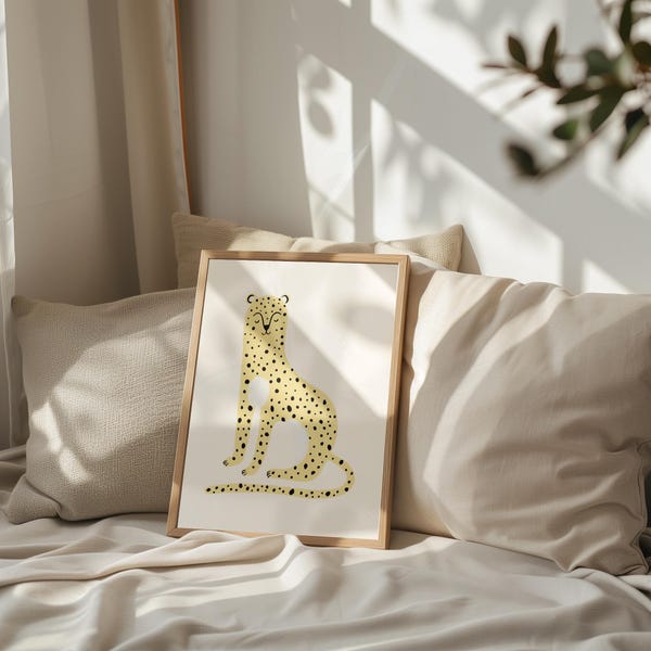 Cheetah Schattige kinderkamer muurkunst Kwekerij kunstafdrukken Kleurrijke kinderkamer prints Grillige kinderkamer